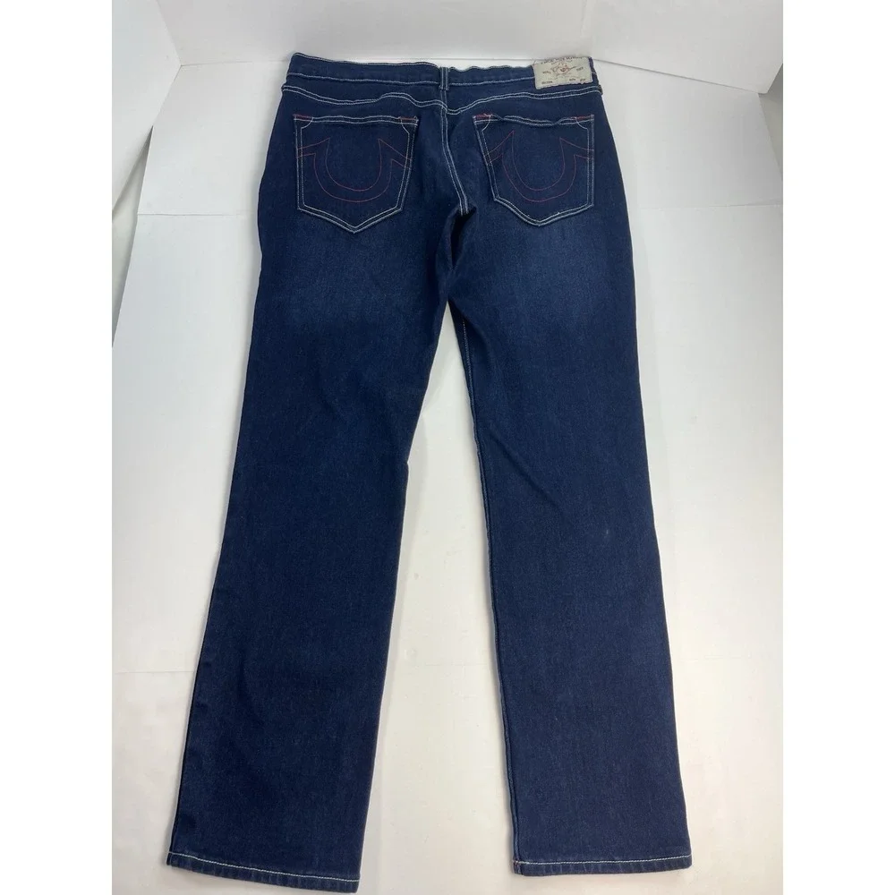 True Religion Rocco Jeans Men's 36x31 Relaxed Skinny Dark Wash Blue Stretch Y2K